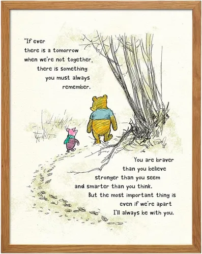 Vista 10 de Arte de pared de Winnie - Decoración para habitación de niños de Pooh - Niños - Dormitorio para niñas pequeñas - Arte para guardería de bebés