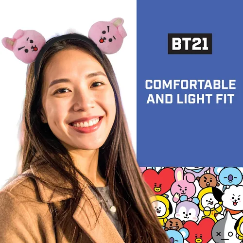 Vista 12 de Concept One BT21 LINE FRIENDS - Diadema bordada de felpa 3D para mujer, Chimmy