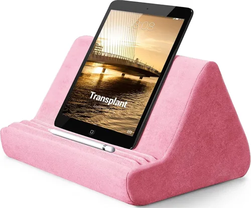 Vista 8 de BZVV Soporte de Tableta Suave con Almohada y Bolsillo, Soporte Ajustable con 3 Ángulos de Visualización, Soporte Holgazán para Cama y Sofá