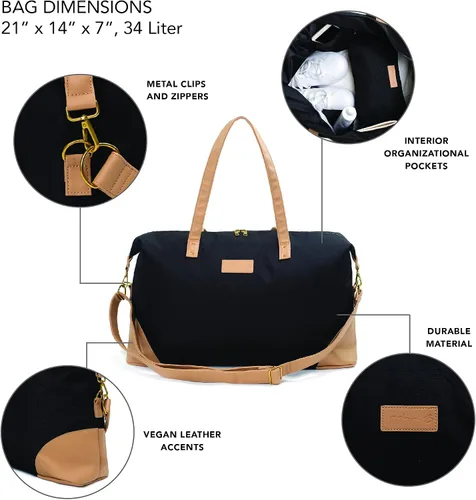 Vista 3 de Jadyn Luna - Bolsa de fin de semana y bolsa de viaje para mujer, gran capacidad de 37 litros