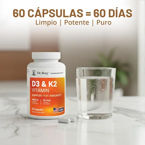 Vista 8 de Dr. Berg Fuerza Máxima 2-en-1 Vitamina D3 K2 5000 IU D3 Derivado Naturalmente 4 Veces Probado y Verificado en Laboratorio Fórmula de Alta