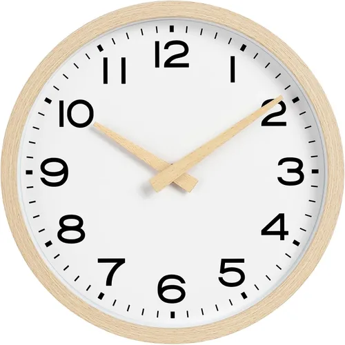Vista 8 de AKCISOT 8 Inch Wall Clock, Silent Battery Operated Analog Clock, Black
