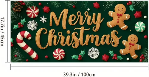 Vista 3 de HOMETITUTE Gingerbread - Cubierta de ventana de vinilo estático de Navidad de PVC, hoja de vidrio de privacidad de 39.3 x 17.7 pulgadas, panel