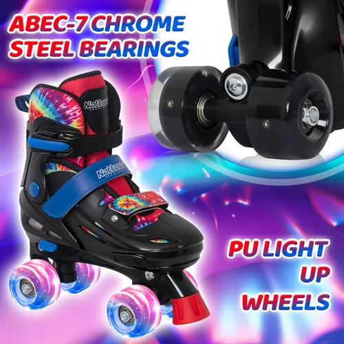 Vista 4 de Nattork Patines de Ruedas para Niños y Niñas, Patines Cuádruples de 4 Tallas Ajustables para Niños con Ruedas que se Iluminan - Maravilloso Regalo