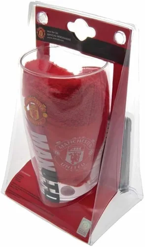 Vista 3 de Manchester United Work Mark - Juego de minibar de cristal, multicolor, 19.2 fl oz