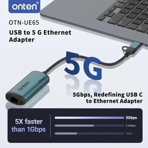 Vista 6 de Adaptador USB-C a Ethernet: 5 Gbps de alta velocidad, USB-A a RJ45 5000 Mbps Adaptador de red LAN Ethernet Thunderbolt 4/3 compatible con iPhone 15