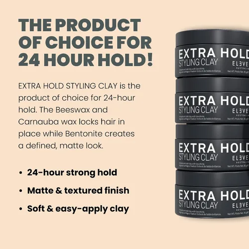 Vista 2 de ELEVEN AUSTRALIA Styling Hair Clay, Firm Hold Negro