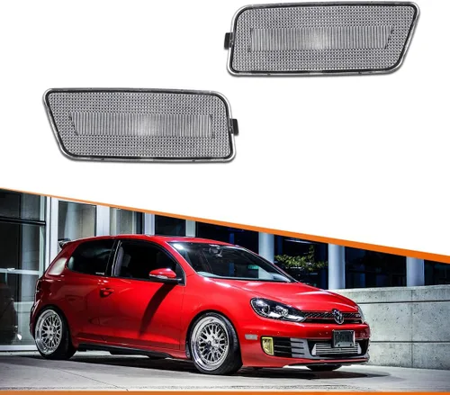 Vista 10 de ADIIL - Kit de luces laterales ámbar compatibles con VW MK6 GTI 2010-2014 Lente ámbar sin bombilla