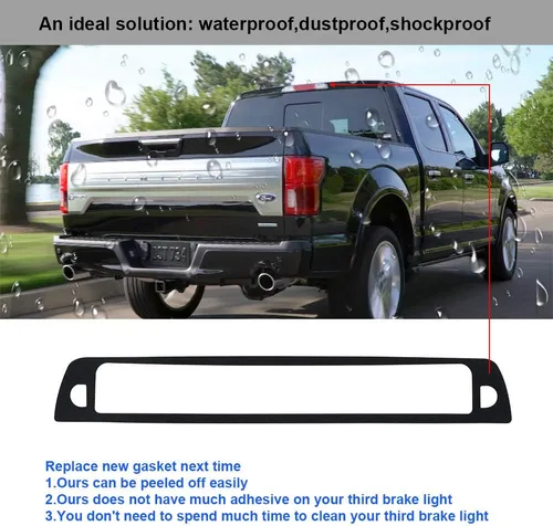 Vista 4 de Tercera tercera junta de sello de luz de freno compatible con Dodge Ram 1500 1994 a 2001, Ram 2500 3500 1994 a 2002 lámpara de parada de montaje