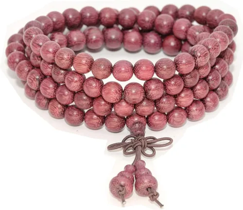 Vista 7 de Mala Beads Pulsera 108 0.315 in Meditación Sándalo Elástico..