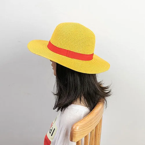 Vista 5 de Dan&Dre Luffy Sombrero de paja para hombres y mujeres, multifuncional, cosplay, playa, anime, caricatura, personaje de dibujos animados, sombrero