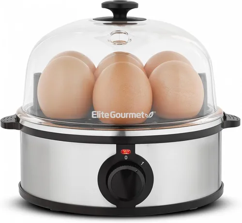 Vista 10 de Elite Gourmet - Cocina eléctrica para huevos de 7 huevos, apagado Negro clásico