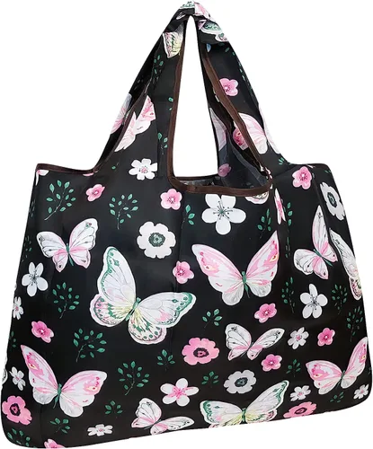 Vista 8 de allydrew Bolsas de comestibles reutilizables de nylon plegables grandes, ballenas azules