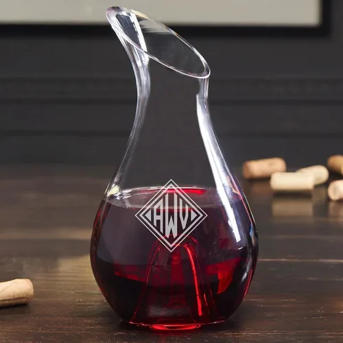 Vista 6 de Decantador de vino de vidrio personalizado Reims para vinos tintos y blancos