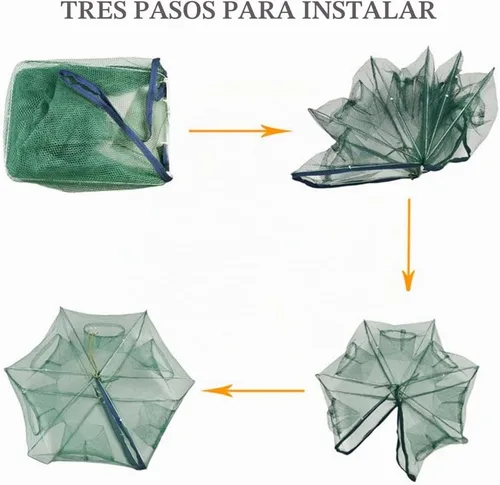 Vista 7 de ZffXH 1/2 PCS trampa de cebo de pesca plegable para peces pececillos cangrejo