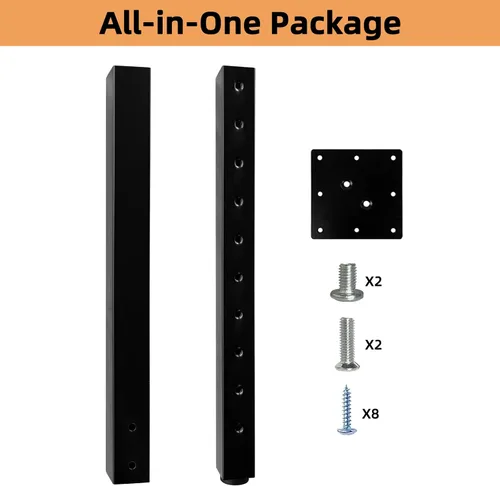 Vista 3 de QLLY Patas de mesa cuadradas ajustables, 24-40 pulgadas, 24-40 pulgadas, patas de mesa personalizadas para oficina en casa, juego de patas para Negro
