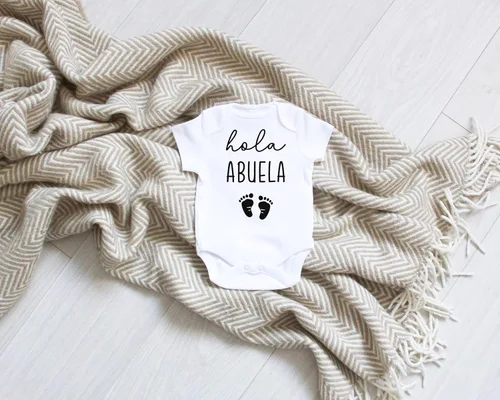 Vista 5 de Hola Abuela - Body infantil con anuncio de embarazo para abuela española