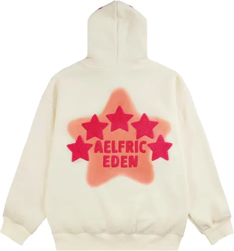 Vista 2 de Aelfric Eden - Sudaderas con capucha para mujer, con estampado de estrellas rosadas, unisex, de gran tamaño, manga larga, con bolsillo