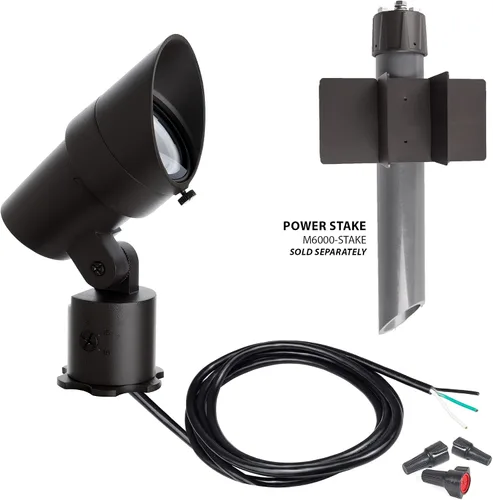 Vista 2 de WAC Iluminación de paisaje, LED de voltaje de línea de 120 V, luz de acento de tamaño mediano con ángulo de haz ajustable y control de brillo