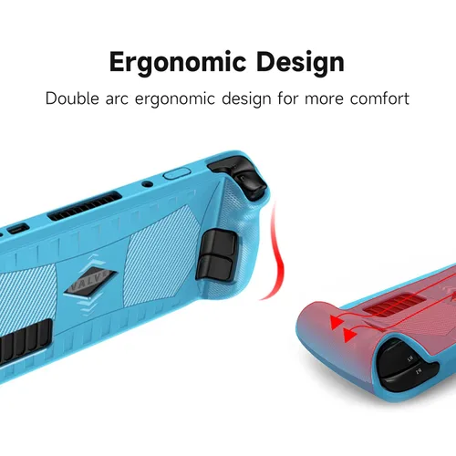Vista 3 de Steam Deck 2021 Case, AKNES Steam Deck Protective Cover Accessories Silicone Soft Cover Protection, Shock-Absorption and Anti-Scratch, Drop