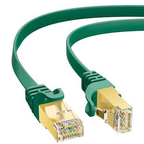 Vista 45 de Cable Ethernet Cat 7 de 0.6 pies, cable de Internet de alta velocidad de 10 Gbps, blindado SFTP, cobre puro OFC, cable de red LAN RJ45 CAT7