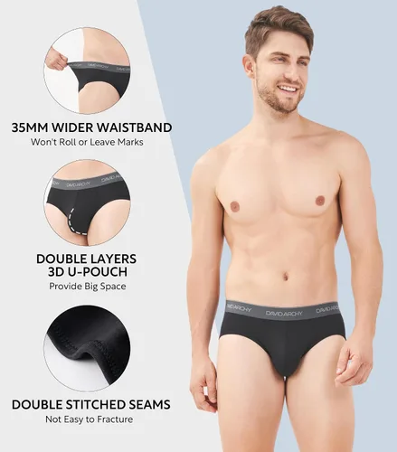 Vista 5 de DAVID ARCHY Calzoncillos de rayón para hombre hechos de ropa interior de bambú, ajuste cómodo, súper suave, cómodo, sin bragueta, paquete de 4 o 7