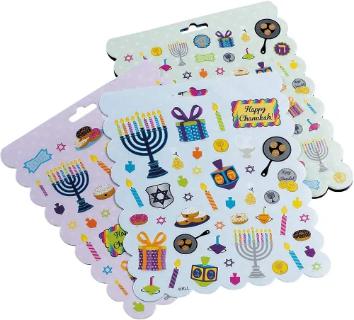 Vista 5 de Juego de regalo de calcomanías de Hanukkah, más de 600 calcomanías, calcomanías prismáticas de Janucá, libro de calcomanías de Janucá y formas