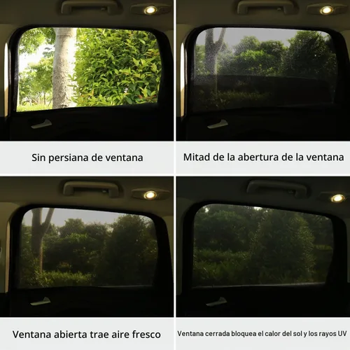 Vista 4 de Paquete de 2 cubiertas de malla para ventana de automóvil de 34" a 43", protector solar de pantalla de ventana lateral para automóvil para camping