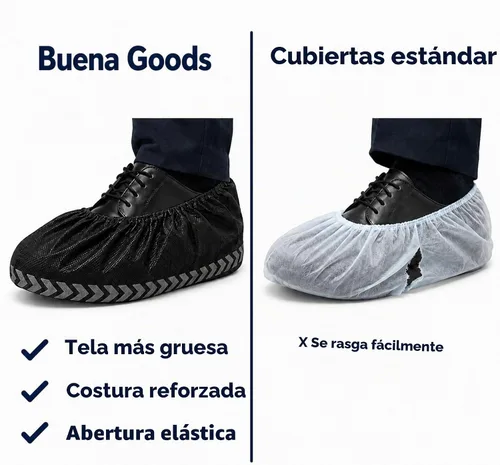 Vista 5 de Paquete de 100 fundas negras desechables extragrandes para botas y zapatos. Botines reutilizables resistentes al agua duraderos con peldaños