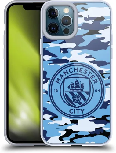 Vista 168 de Head Case Designs Funda de gel con licencia oficial del Manchester City Man City FC Blue Moon Badge Camou [protección de grado militar] compatible