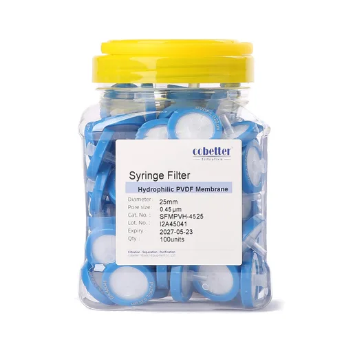 Vista 19 de Paquete de 100 Filtros de Jeringa PTFE para Laboratorio Filtros de Filtración Hidrofóbica Tamaño de Poro 0.22μm Diámetro 13mm No estéril Rojo