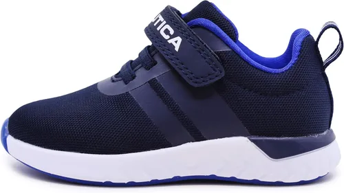 Vista 2 de Nautica - Tenis para niños con correa ajustable y cordones elásticos, zapatos informales cómodos para niños y niñas (bebéniño pequeño)