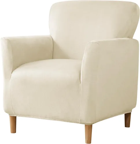 Vista 27 de LiveGo - Funda elástica para sillón de mediados de siglo moderno de 1 pieza, fundas de acento de jacquard para silla con brazos, fundas impermeables