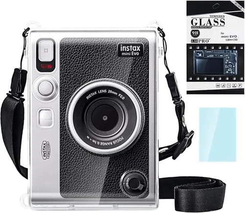 Vista 14 de CAIYOULE - Funda para cámara instantánea Fujifilm Instax Mini EVO, color negro Protective Camera Accessories Kit for Instax Mini EVO with Picture