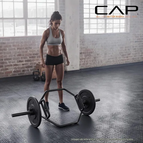 Vista 6 de CAP Barbell - Barra olímpica de trampa Varias opciones de agarre Negro