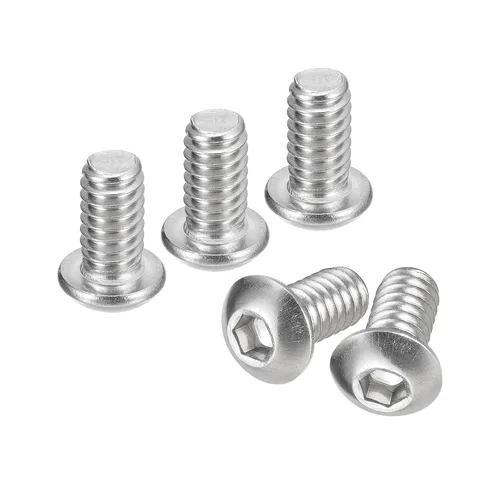 Vista 6 de uxcell Tornillos de cabeza de botón de 1/4-20x1, 25 piezas de tornillos hexagonales de acero inoxidable 304, tornillos de rosca completa