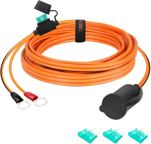 Vista 7 de Terminal de batería de 12/24V a enchufe de encendedor de cigarrillos, terminal de anillo de 3/8", fusible de 30A con tapa impermeable