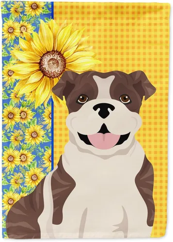 Vista 320 de Caroline's Treasures WDK5313GF Bandera de jardín con diseño de girasoles de verano, color negro y tostado, Airedale Terrier para buzón, bandera