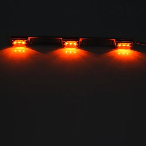 Vista 7 de Barra de identificación roja, 3 luces, 9 LED, 1 Ámbar