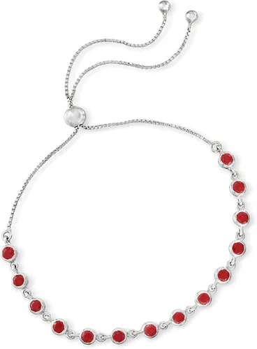 Vista 3 de Ross-Simons Pulsera Bolo de rubí de 2,80 quilates en plata de ley