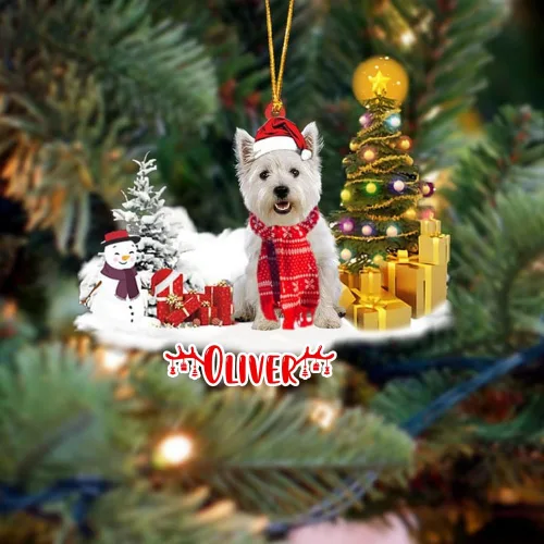 Vista 17 de NAZENTI Adorno personalizado de gato abisinio con árbol de pino, adorno de Navidad personalizado para perros amantes de las mascotas, colgante
