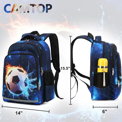 Vista 5 de CAMTOP Mochila escolar para niños, niñas y niños con lonchera para jardín de infantes y primaria, juego de bolsa de libros para edades de 4 a 10 años