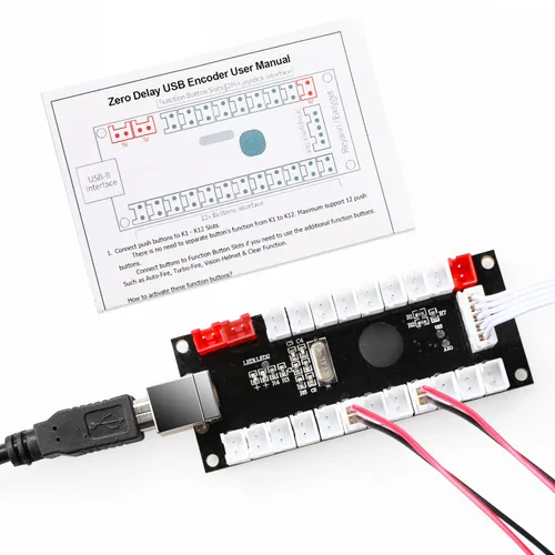 Vista 3 de Z ZOTHINGTON Zero Delay USB Encoder PC to SANWA JoystickSANWA Arcade Button for PC, MAME, Raspberry Pi, Arcade1Up - Three 5V Power Output for led