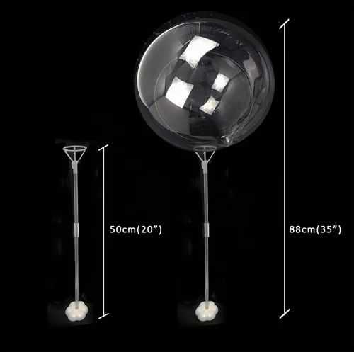 Vista 4 de Lightsfever 6 globos con luz LED con palos, centros de mesa para fiesta Azul