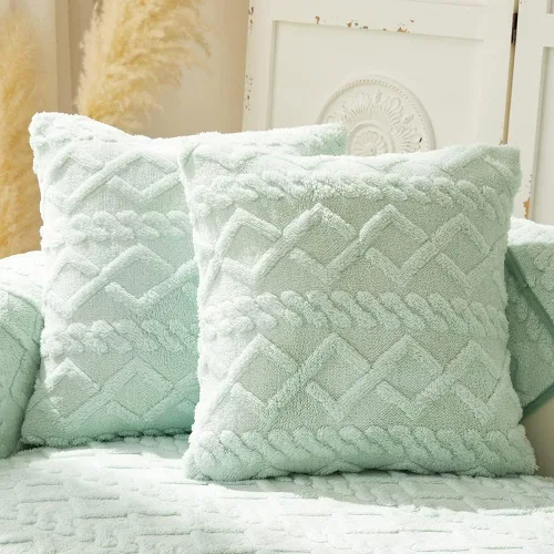 Vista 27 de vctops Fundas de sofá de jacquard geométrico de lujo para sofá de granja, funda neutra antideslizante para sofá seccional, funda suave y cálida