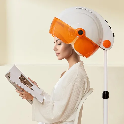 Vista 8 de VEVOR Secador de capó con capucha de 1875 W con velocidad variable, temperatura, temporizador y ruedas para salón de belleza y spa en casa Blanco
