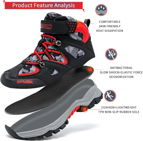 Vista 3 de Littleplum Boys Snow Boots Winter Waterproof Antiskid Boots Hiking Outdoor Shoes for Unisex Kids(Little KidBig Kid)