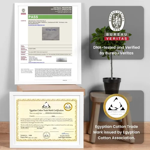 Vista 2 de Juego de sábanas 100% de algodón egipcio Giza certificado CEA, juego de 4 piezas, sello dorado acreditado, bolsillo profundo, fibra extralarga