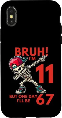 Vista 5 de Bruh I'm 11 But One-Day I'll Be 67 Retro 11th Birthday - Carcasa para iPhone 17