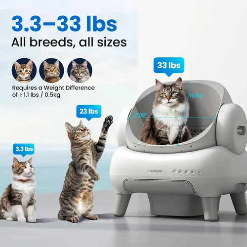 Vista 4 de Neakasa M1 Plus Lite - Caja de arena autolimpiante, diseño abierto para gatos grandes, limpieza automática con control de aplicación, color blanco